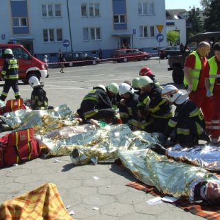 Atak terrorystyczny w Świdwinie - manewry ratownicze
