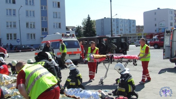 Atak terrorystyczny w Świdwinie - manewry ratownicze