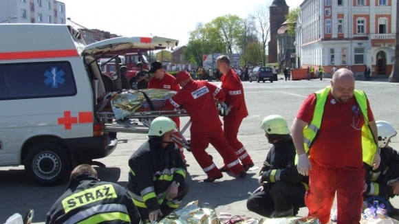 Atak terrorystyczny w Świdwinie - manewry ratownicze